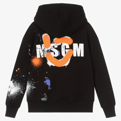 儿童黑色连帽卫衣