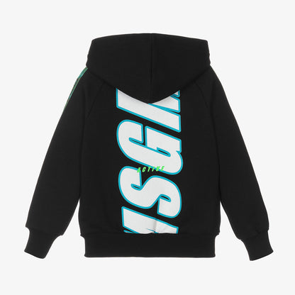 男童黑色Logo拉链上衣