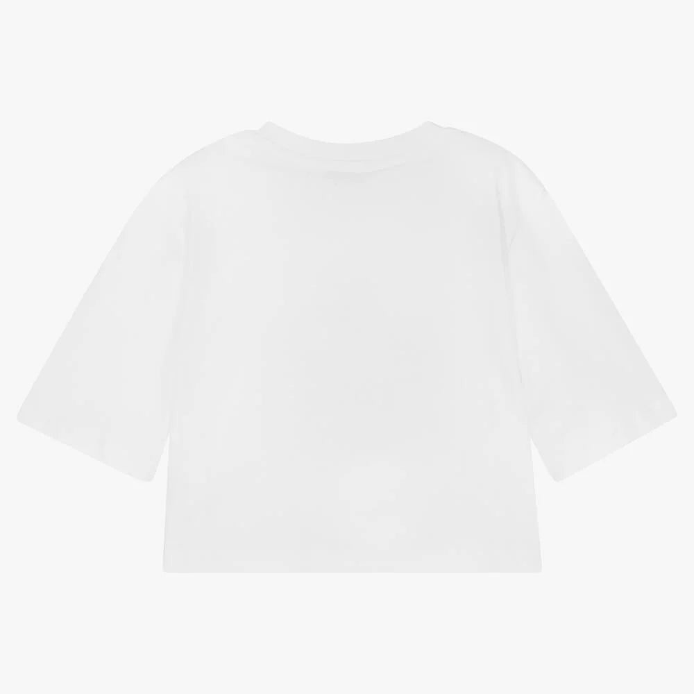 女童白色印花棉T恤