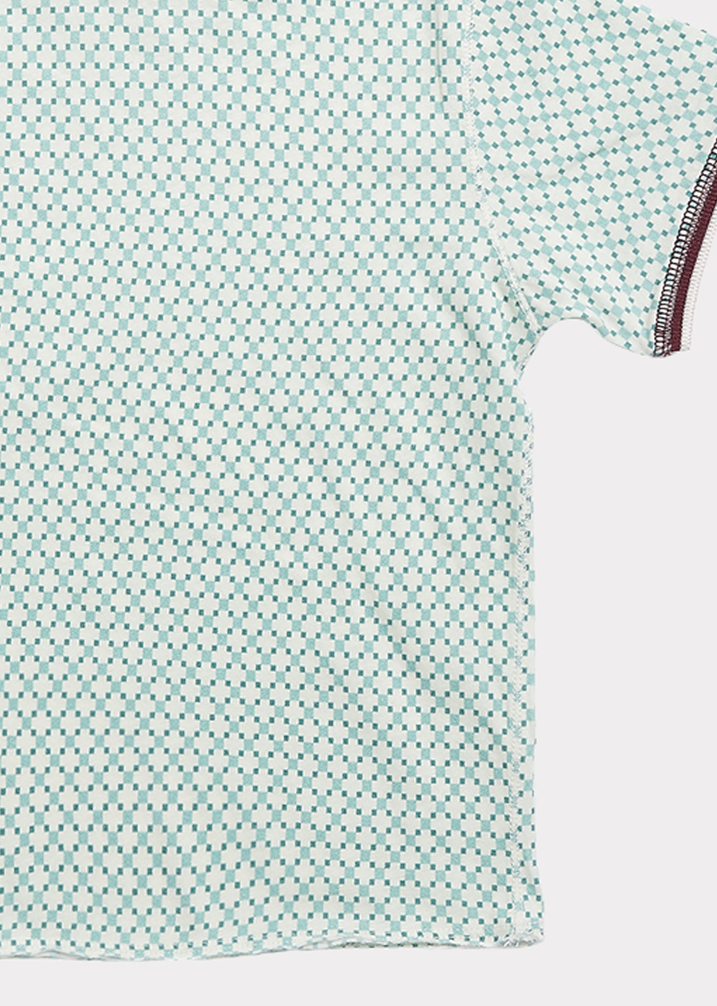 女童浅绿色格子棉T恤