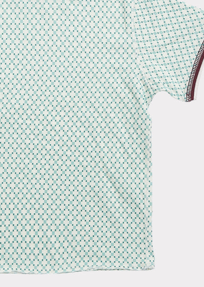 女童浅绿色格子棉T恤