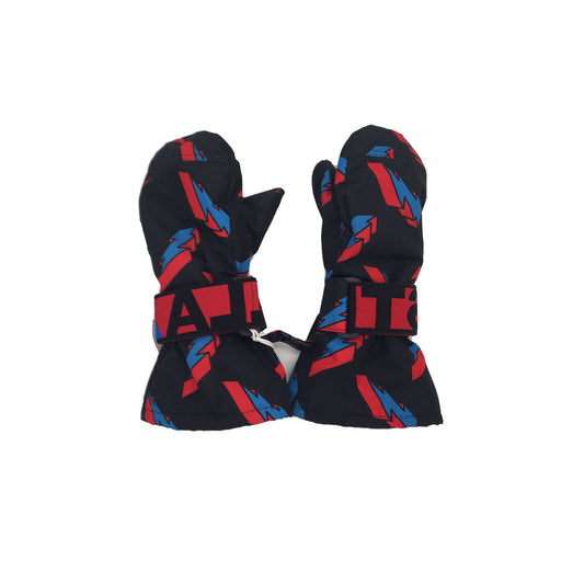 男童黑色闪电滑雪手套