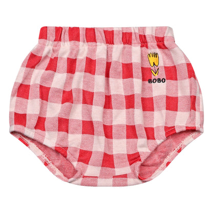 Baby Girls Red Check Cotton Bloomers