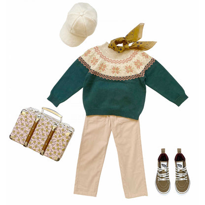 女童绿色棉毛衣