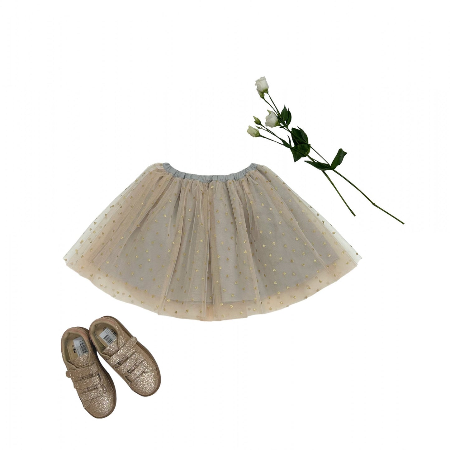 女童米色星星短裙