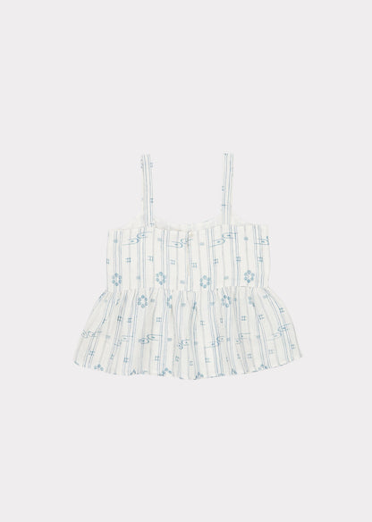 女童浅蓝色印花套装
