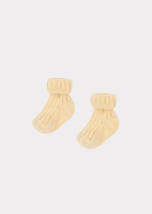Baby Girls Light Yellow Cotton Socks