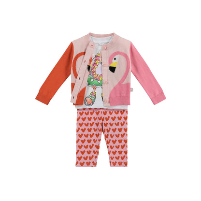 女婴粉色心形棉打底裤