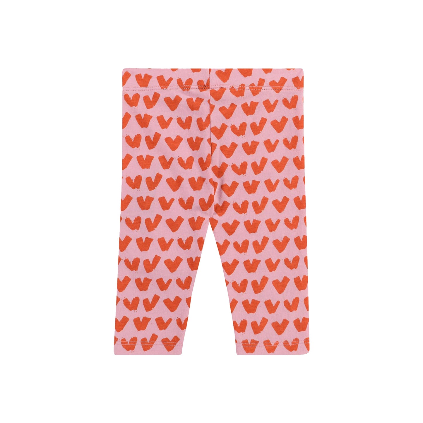 女婴粉色心形棉打底裤