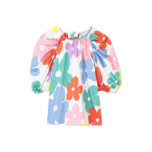 Girls Multicolor Flower Cotton Top