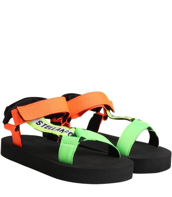 女童彩色绑带凉鞋