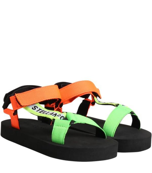 女童彩色绑带凉鞋