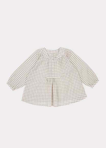 Girls Black & White Check Top